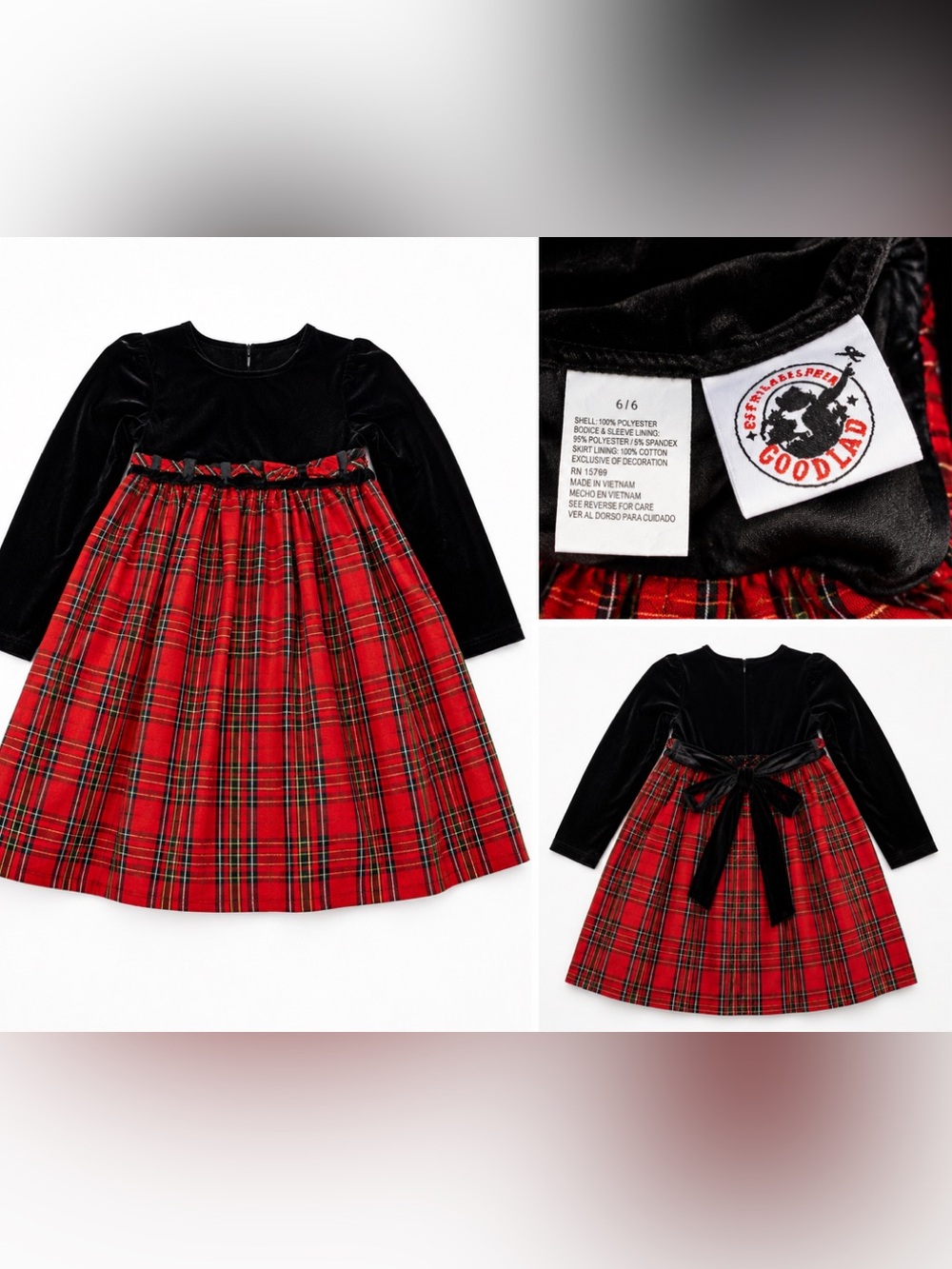 Good Lad Girls Holiday Plaid Dress GUC